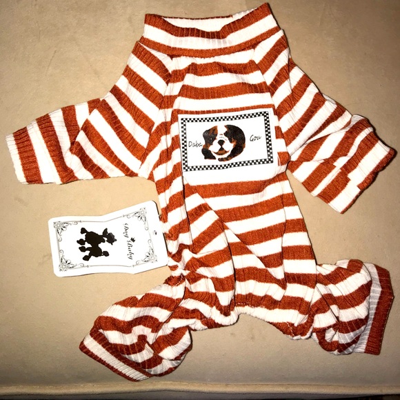 Stripe Dog Jumpsuit | size Small | NWT